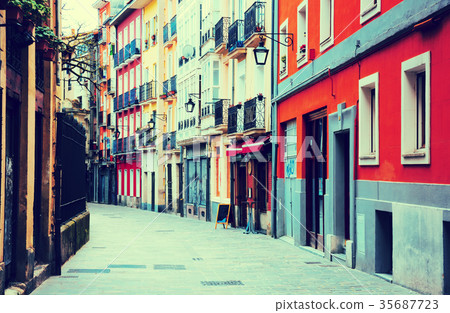 typical dwelling houses in historic part of Vitoria-Gasteiz typical dwelling houses in historic part of Vitoria-Gasteiz 35687723