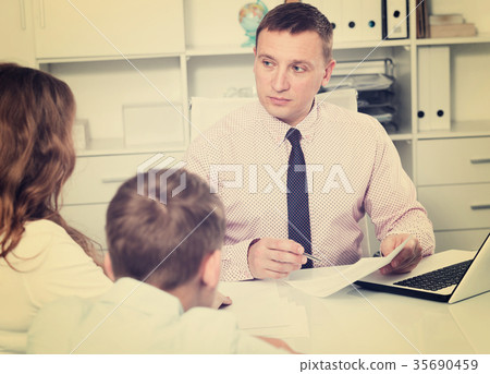 Consultation with school headmaster Consultation with school headmaster 35690459