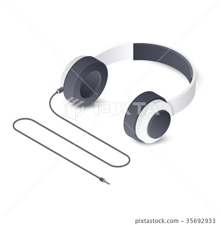 3d headphone isolated on white background - Stock Illustration ...