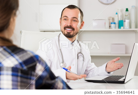 Client visiting consultation with man doctor 35694641