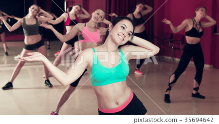 Women dancing in class 35694642