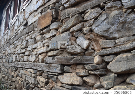 Turkey World Heritage Village Jumarkkus Ottoman era traditional stone wall Turkey World Heritage Village Jumarkkus Ottoman era traditional stone wall 35696805