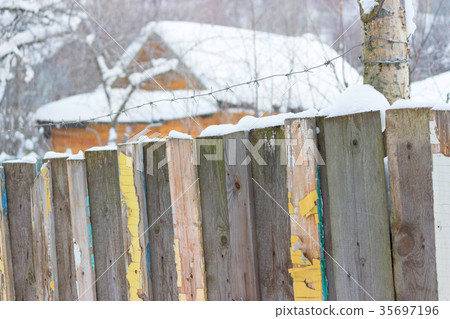 Snow house in winter dreamland at dawn in forest 35697196
