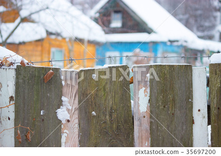 Snow house in winter dreamland at dawn in forest 35697200