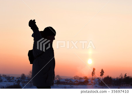 Young man with his dog 35697410