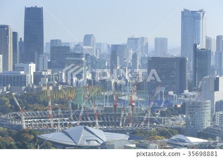 New National Stadium under construction (photographed on November 9, 2017) 35698881