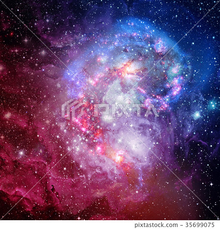 Spiral galaxy and space nebula. Spiral galaxy and space nebula. 35699075