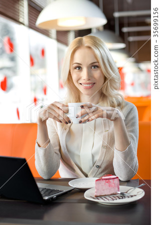young woman in Cafe 35699156