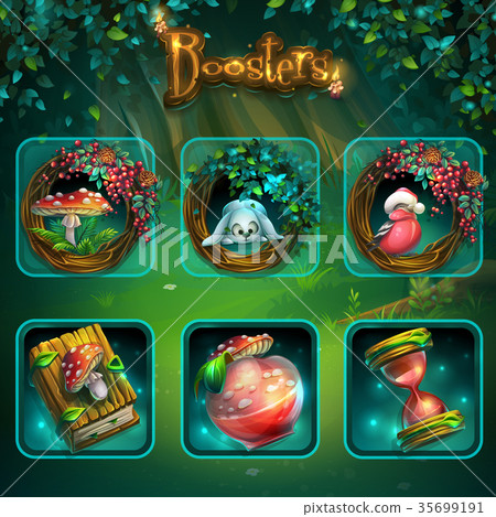 Set of different items for game user interface. Set of different items for game user interface. 35699191