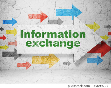 Data concept: arrow with Information Exchange on 35699227