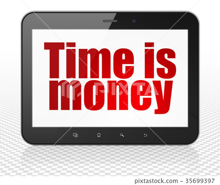 Finance concept: Tablet Pc Computer with Time is Finance concept: Tablet Pc Computer with Time is 35699397