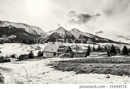 Folk architecture in Zdiar village with Tatry 35699558