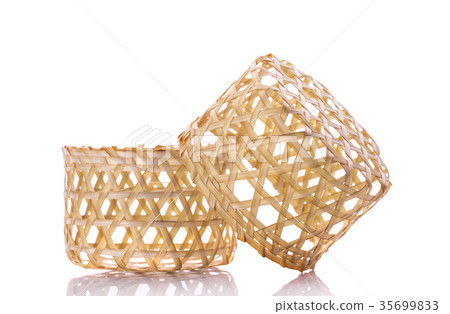 vintage weave wicker basket isolated on white vintage weave wicker basket isolated on white 35699833
