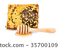 honey and honeycomb on white background 35700109