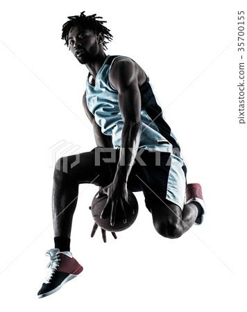 basketball player man isolated silhouette shadow basketball player man isolated silhouette shadow 35700155