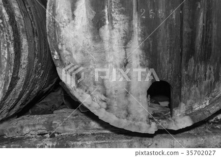 barrels for wine in old cellars 35702027