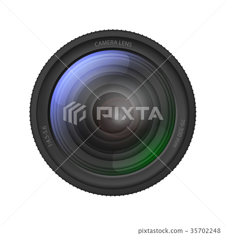 Realistic Detailed 3d Camera Lens. Vector Realistic Detailed 3d Camera Lens. Vector 35702248
