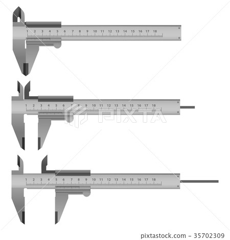 Realistic Detailed 3d Vernier Caliper and Scale 35702309