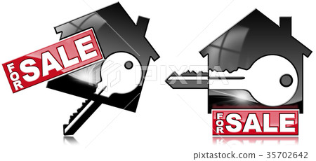Symbols of Houses For Sale with a Key 35702642