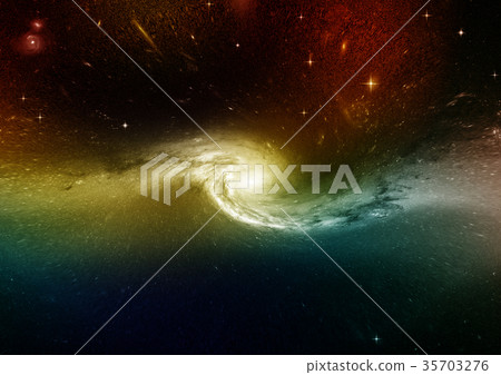 Stars, dust and gas nebula in a far galaxy Stars, dust and gas nebula in a far galaxy 35703276