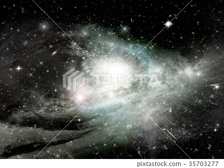 Stars, dust and gas nebula in a far galaxy Stars, dust and gas nebula in a far galaxy 35703277