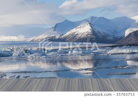 Iceland glacier over winter season lagoon Iceland glacier over winter season lagoon 35703753