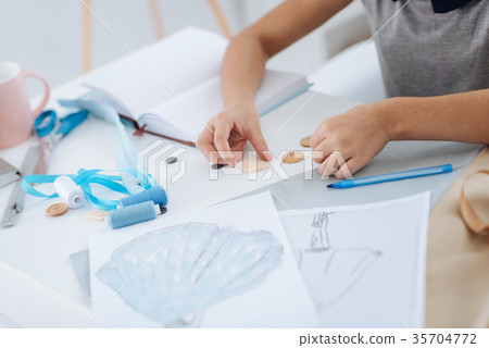 Close up of designers workplace 35704772