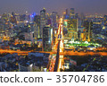 Traffic in modern city at night, Bangkok Thailand 35704786