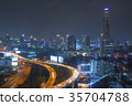 Traffic in modern city at night, Bangkok Thailand 35704788