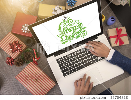 business woman hand typing computer on desk 35704818