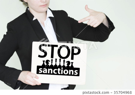 stop sanctions concept. inscription on stop sanctions concept. inscription on 35704968