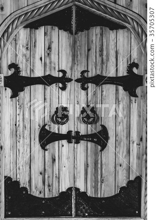 the wooden gate of the Church 35705307