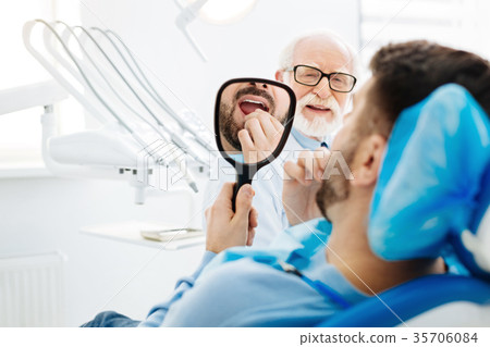 Close up of the patient at the dentists Close up of the patient at the dentists 35706084