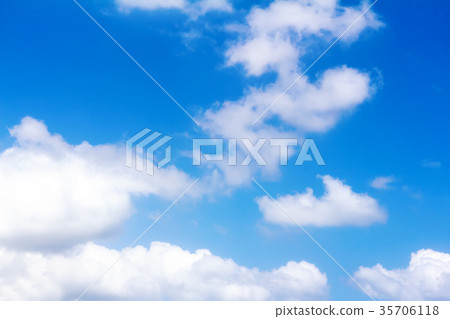 Blue sky and white fluffy clouds. Blue sky and white fluffy clouds. 35706118