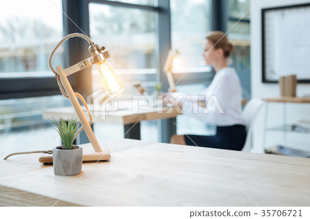 Hardworking secretary sitting at the table 35706721