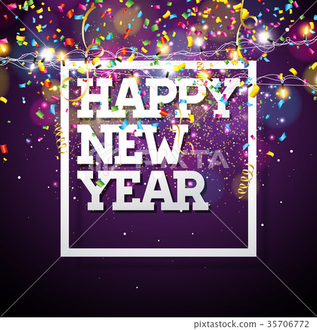 Vector Happy New Year 2018 Illustration with Vector Happy New Year 2018 Illustration with 35706772