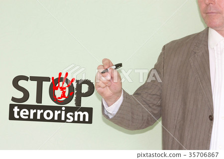 stop terrorism concept. a man in 35706867