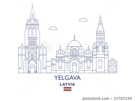 Yelgava City Skyline, Latvia 35707244