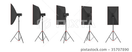 3d rendering of a large softbox lighting set on a 35707890
