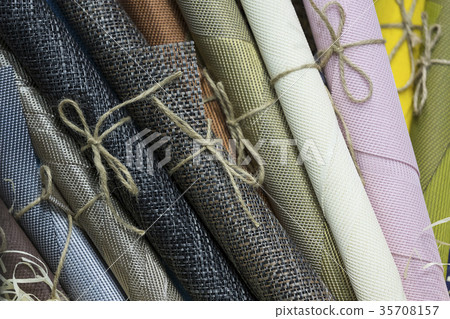 Rolls of wrapping paper binding with rope  35708157