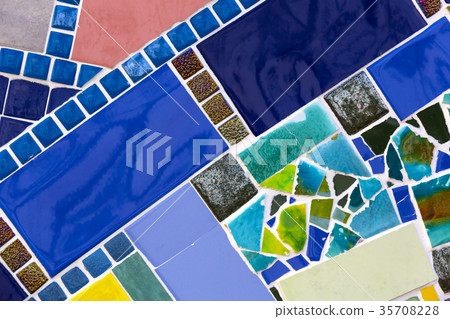Background of mosaic color many items beautiful 35708228