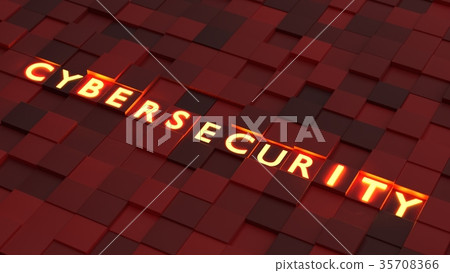 Yellow glowing letters of the word cybersecurity  35708366
