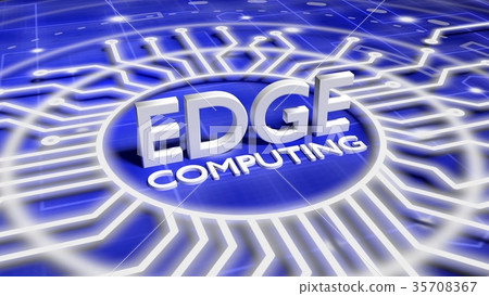 The word edge computing on a blue network surface The word edge computing on a blue network surface 35708367