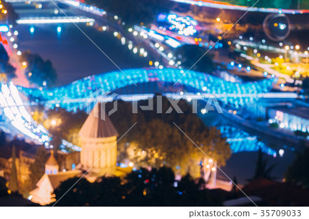 Tbilisi, Georgia. Abstract Blurred Bokeh Urban Tbilisi, Georgia. Abstract Blurred Bokeh Urban 35709033