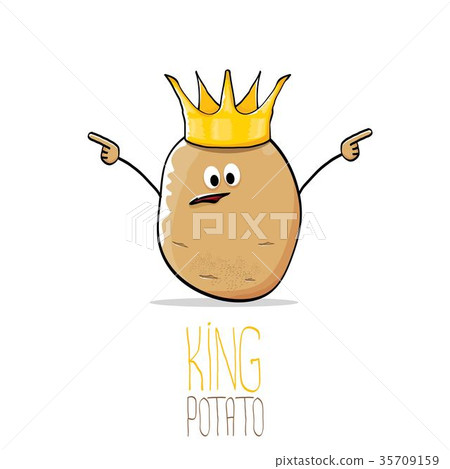 vector funny cartoon cool cute brown smiling king 35709159