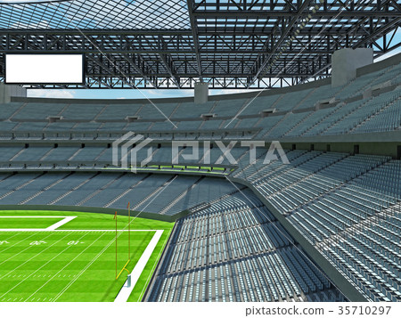Modern American football Stadium with grey seats 35710297