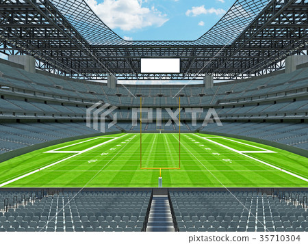 Modern American football Stadium with grey seats 35710304