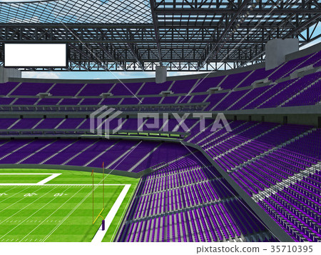Modern American football Stadium with purple seats Modern American football Stadium with purple seats 35710395