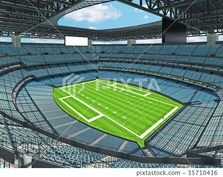 American football Stadium with sky blue seats American football Stadium with sky blue seats 35710416