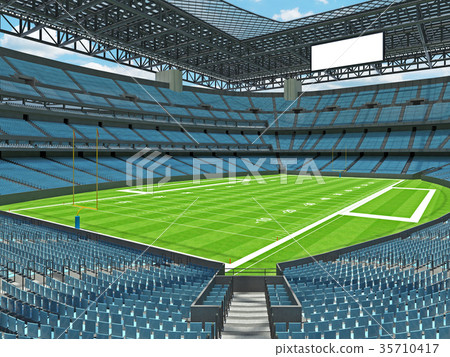 American football Stadium with sky blue seats American football Stadium with sky blue seats 35710417